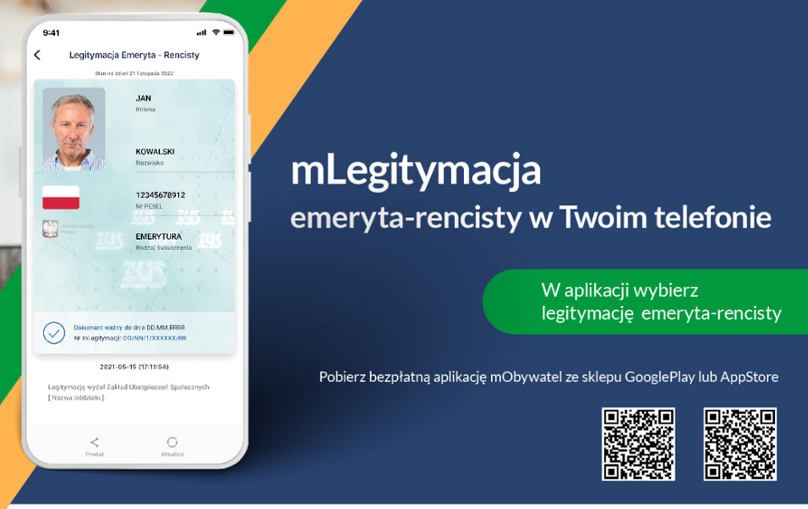 Legitymacja emeryta i rencisty dostępna w aplikacji mObywatel UM