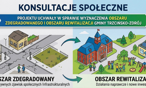 Zdjęcie do Konsultacje społeczne projektu uchwały w sprawie wyznaczenia obszaru zdegradowanego i obszaru rewitalizacji Gminy Trzcińsko-Zdr&oacute;j