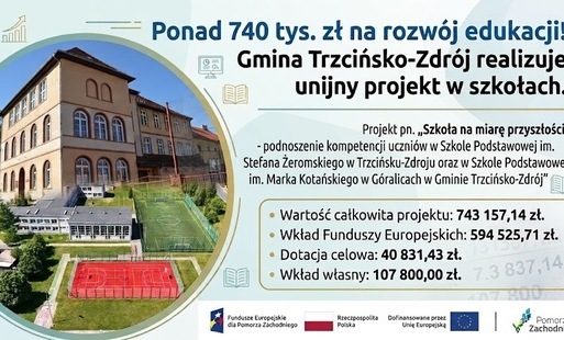 Zdjęcie do Ponad 740 tys. zł na rozw&oacute;j edukacji! Gmina Trzcińsko-Zdr&oacute;j realizuje unijny projekt w szkołach