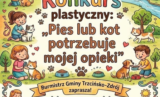 Zdjęcie do Konkurs plastyczny: &bdquo;Pies lub kot potrzebuje mojej opieki&rdquo;