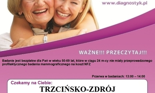 Zdjęcie do Bezpłatne badanie mammograficzne!!!