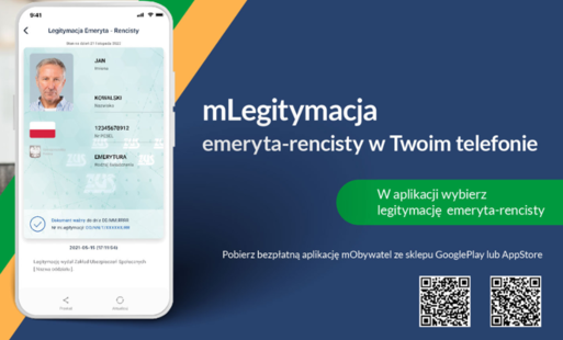 Zdjęcie do Legitymacja emeryta i rencisty dostępna w aplikacji mObywatel